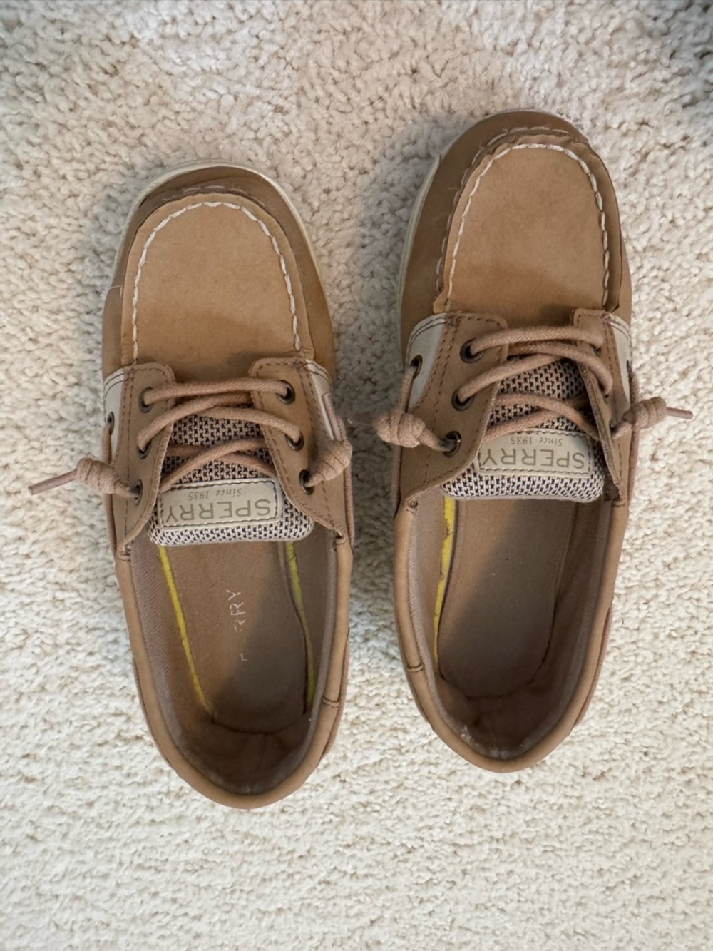 Sperry Kids Light Brown Moccasin Boat Shoes